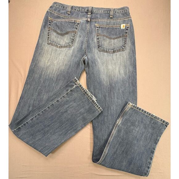 Carhartt Men's 34x36 Relaxed Straight Fit Denim Blue Jeans Pants WTD - Picture 4 of 11